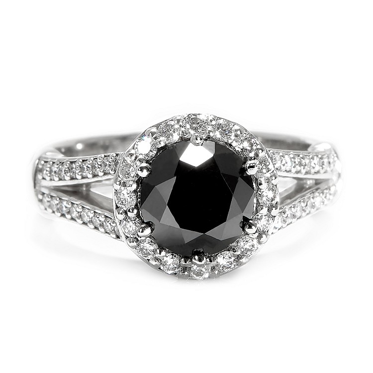 Engagement ring i122311DnDi in Gold with Black Diamond and Diamonds
