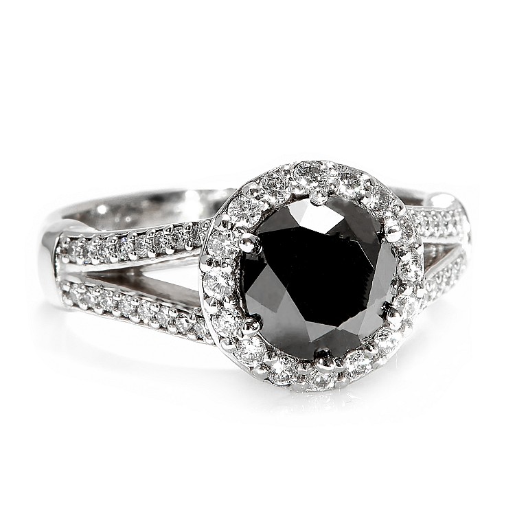 Engagement ring i122311DnDi in Gold with Black Diamond and Diamonds