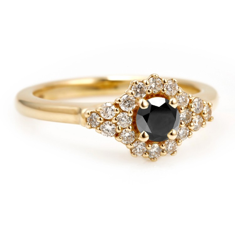 Engagement ring i122650DnDi in Gold with Black Diamond and Diamonds