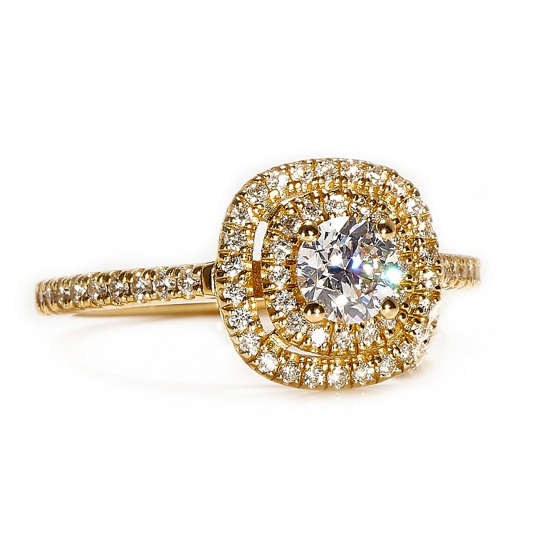 Engagement ring i1903 in Gold with Colorless Diamonds - GIA 0.50ct - 0.70ct
