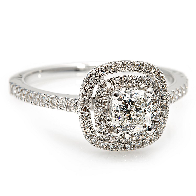 Engagement ring i1903 in Gold with Colorless Diamonds - GIA 0.50ct - 0.70ct