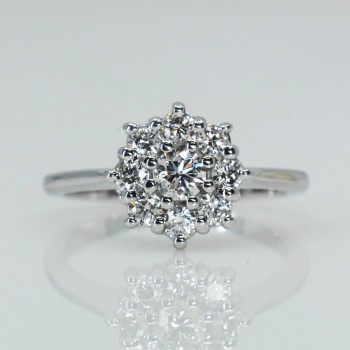 Bague de fiançailles ou d'anniversaire en or avec diamants - modèle i531