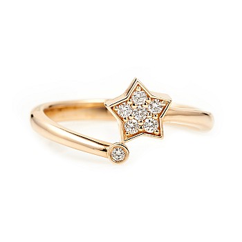 Gold Gift Ring with Diamonds Comet Model - model i536