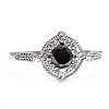 Anello di fidanzamento vintage in oro 18k o platino con diamante nero e diamanti incolori - modello i71887