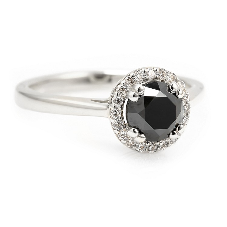Engagement ring i030DnDi in Gold with Black Diamond and Diamonds