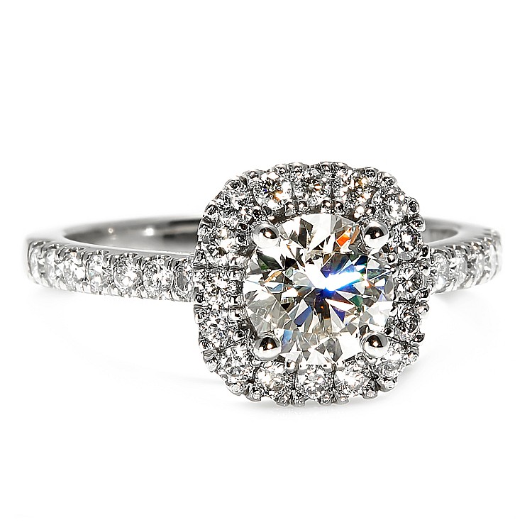Gold engagement ring with GIA certified Diamond 0.50ct - 0.70ct i1905DiDi