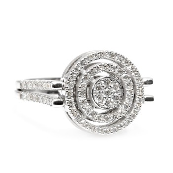 Ring - Hanger met gouden beweegbare schakels bezet met baguette- en ronde diamanten - model i2932