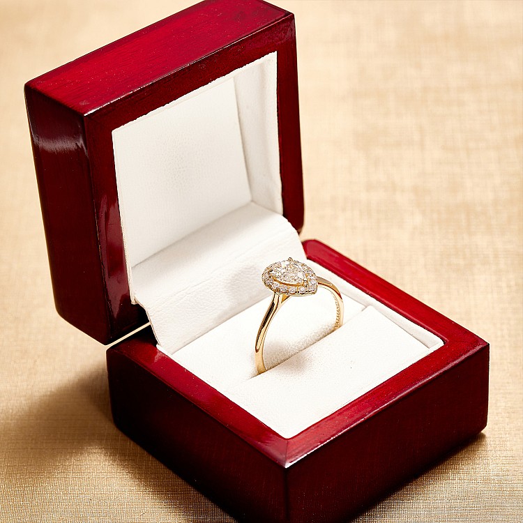 Bague de fiançailles Halo en or 18 carats ou en platine avec diamant Para certifié GIA de 0,30 ct ou 0,40 ct - modèle i2989v2