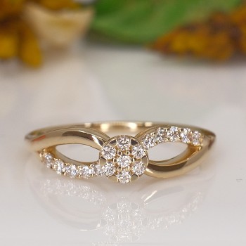 Engagement or Anniversary Gold Ring with Diamonds - model i323