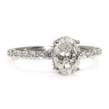 Anello di fidanzamento in platino stile Tiffany con diamante ovale da 2,00 ct certificato GIA i4054DovDi