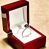 Tiffany style engagement ring in 18k White Gold with Oval Black Diamond - model i4054