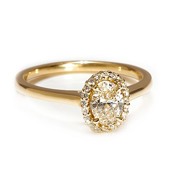 Bague de fiançailles Halo en or avec diamant certifié GIA 0,50 ct ou 0,70 ct - modèle i4077