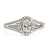Halo 18k Gold or Platinum Engagement Ring with Oval Diamond GIA Certified 0.50ct or 0.70ct - model i4696