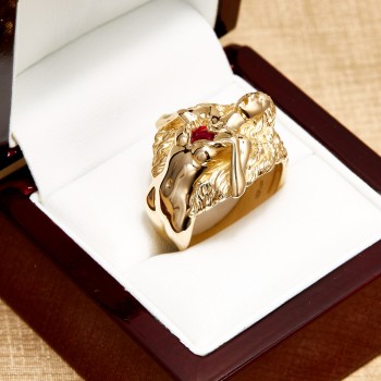 Take My Heart Gold Ring with Ruby - model i2749