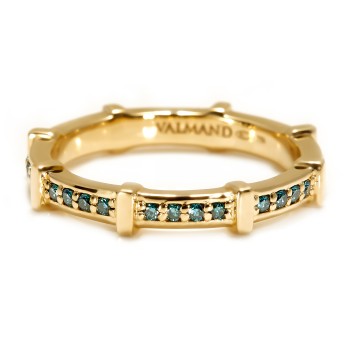 Gold Gift Ring with Blue Diamonds - model i122400