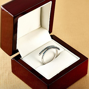 Gold Gift Ring with Blue Diamonds - model i122750