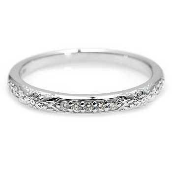 14k White Gold Gift Ring with Natural Diamonds - model i2712