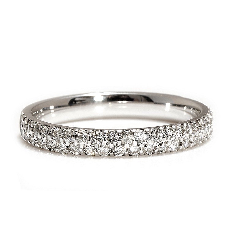 Gold Gift Ring with Two Rows of Diamonds - model FM037