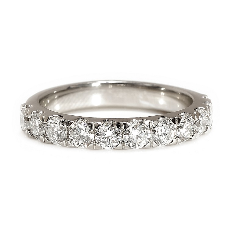 Platina semi-eeuwigheidsring met kleurloze diamanten - model FM4-7PT