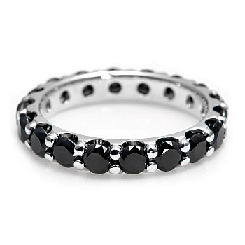 Gold or Platinum Gift Ring with Black Diamonds - model i033v2