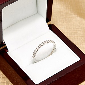 14k White Gold Semi-Eternity Gift Ring with Diamonds i2029didi
