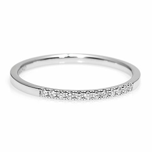 14k White Gold Semi-Eternity Gift Ring with Colorless Diamonds i305.1didi