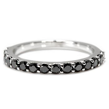 Semi-Eternity Ring in Gold with Black Diamonds - model i3149