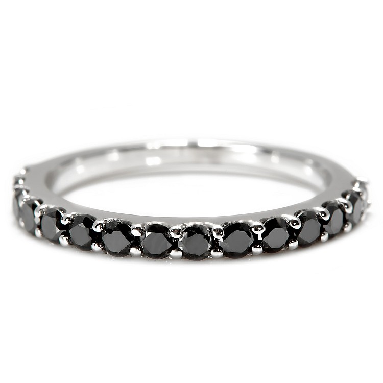 Gold Semi-Eternity Ring with Black Diamonds i3149dn