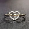 i345didi Gold Gift Ring with Diamonds in the Shape of a Heart