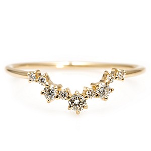 Trendy ring s242 in Gold or Platinum with Natural Diamonds