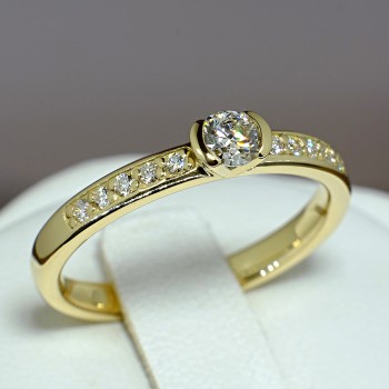 Bague de fiançailles en or avec diamants 0,10 ct - 0,25 ct - modèle i113