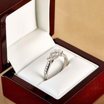 18k Gold or Platinum Engagement Ring with GIA Certified Central Diamond 0.30ct or 0.40ct and Secondary Diamonds - model i122102