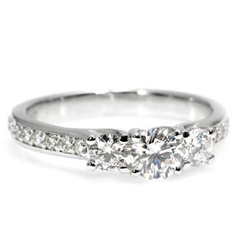 18k Gold or Platinum Engagement Ring with GIA Certified Central Diamond 0.30ct or 0.40ct and Secondary Diamonds - model i122102