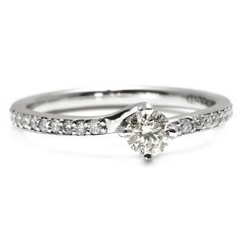 18k White Gold Engagement Ring with GIA Certified Brilliant Diamond - model i122358