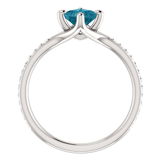 Anello di fidanzamento i122392DbDi in Oro con Diamante Blu e Diamanti