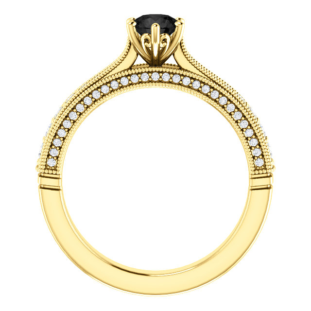 Engagement ring i122474DnDi in Gold with Black Diamond and Diamonds