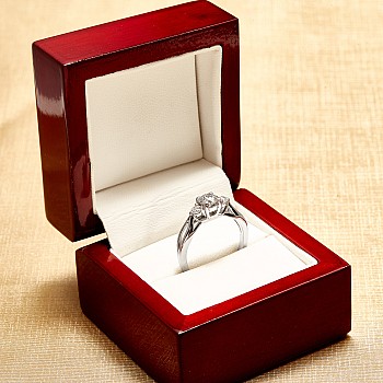 18k Gold or Platinum Engagement Ring with Diamonds - model i122513