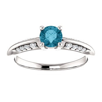 Anello di fidanzamento i122701DbDi in Oro con Diamante Blu e Diamanti