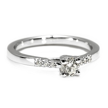 18k Gold or Platinum Engagement Ring with Diamonds 0.10ct - 0.25ct - model i123001