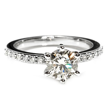 18k Gold or Platinum Engagement Ring with GIA Certified 0.50ct or 0.70ct Central Diamond and Secondary Diamonds - model i504