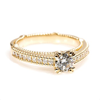 Bague de fiançailles Verragio en or avec diamant certifié GIA de 1,00 ct et diamants secondaires - modèle i636