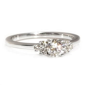 Bague de fiançailles en or avec diamant central certifié GIA de 0,30 ct ou 0,40 ct et diamants secondaires - modèle i71604