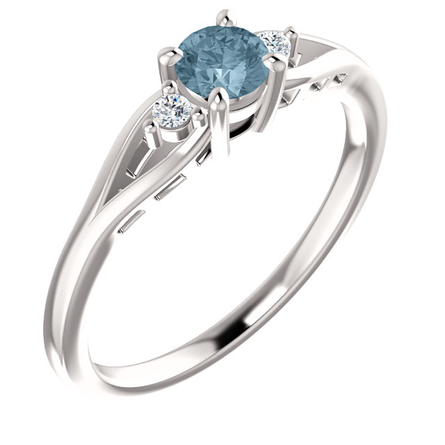 Engagement ring i71843DbDI in Gold with Blue Diamond and Colorless Diamonds