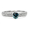 18k White Gold Sidestone Engagement Ring with Blue Diamond i906DbDi