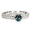 18k White Gold Sidestone Engagement Ring with Blue Diamond i906DbDi