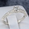 Vintage 18k White Gold Engagement Ring with GIA Certified Center Diamond - model i123240