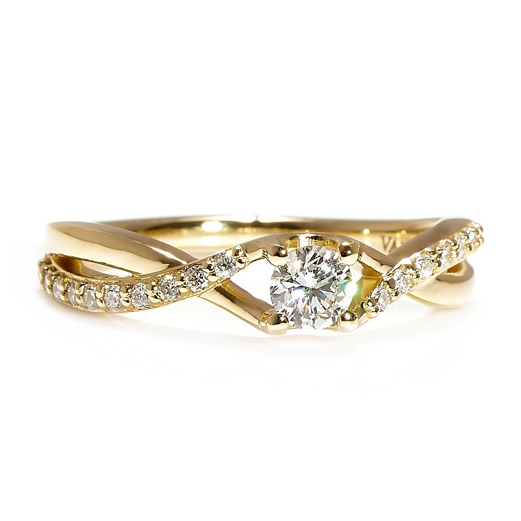 i1732didi Gold Engagement Ring with Diamonds