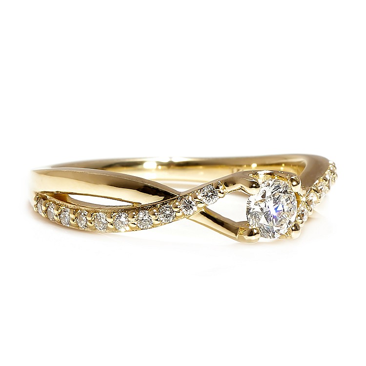 i1732didi Gold Engagement Ring with Diamonds