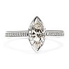 Side - Stone Engagement Ring in 18K White Gold with 1.00ct GIA Certified Colorless Marquise Diamond - model i4718