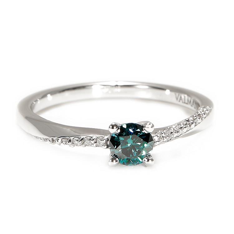 Engagement ring i588DbDi in Gold with Blue Diamond and Diamonds